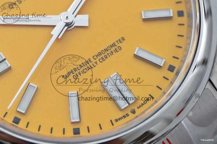 SS Bracelet Oyster 124300 EWF 1:1 41mm 904L Steel Yellow Perpetual Dial Best on A2824 Edition 0314